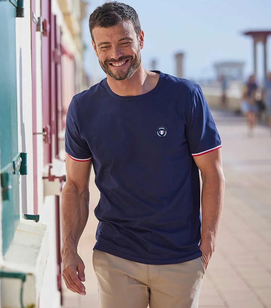 Cocorico Supporter T-Shirt Homme Marine Blason – Coton
