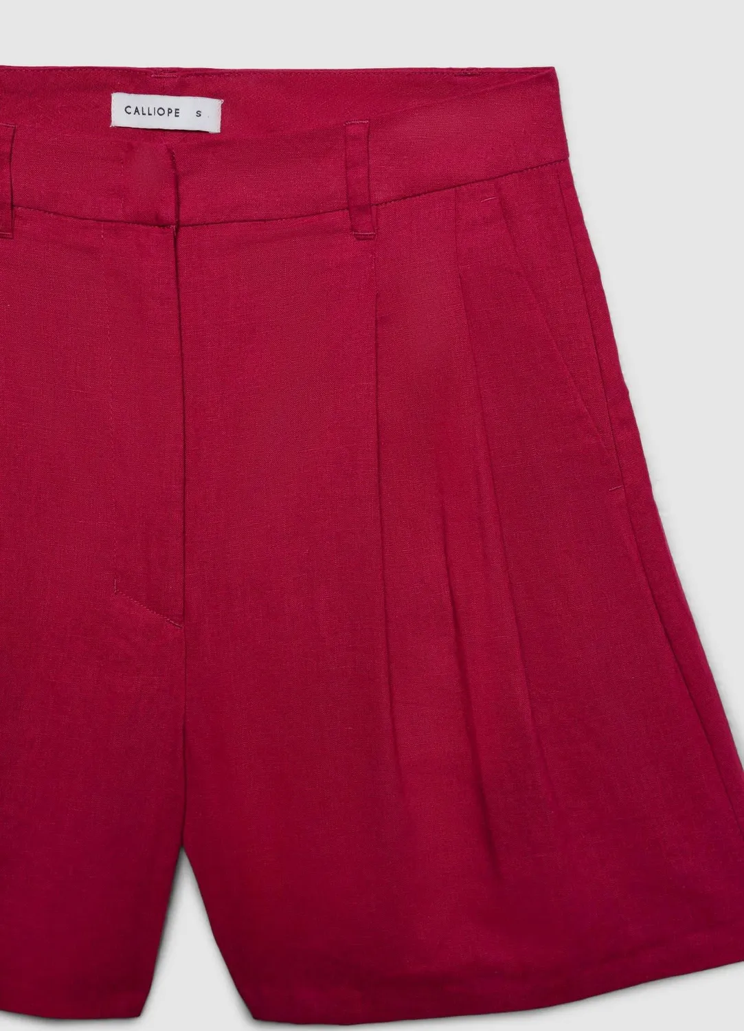 Calliope bermuda lin femme taille haute jambe large