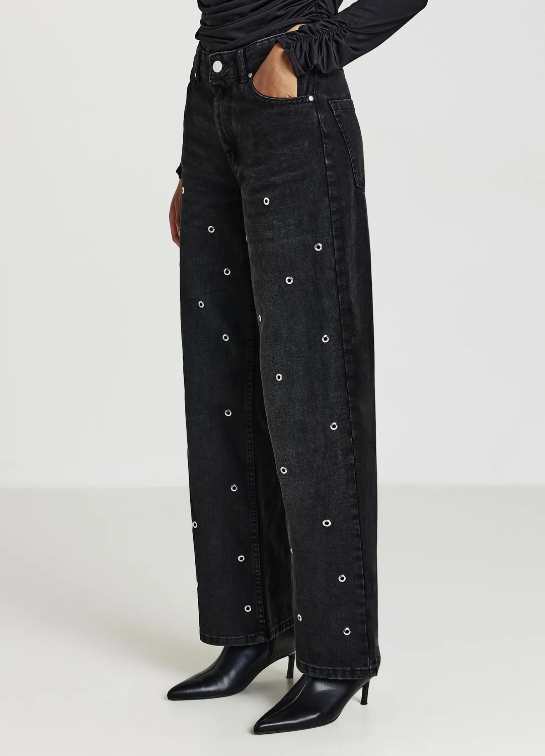 Calliope jean straight femme eyelets 5 poches