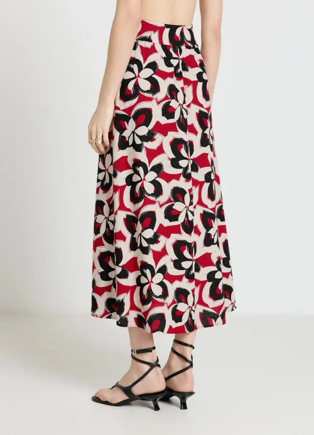 Calliope jupe midi évasée femme fleurs