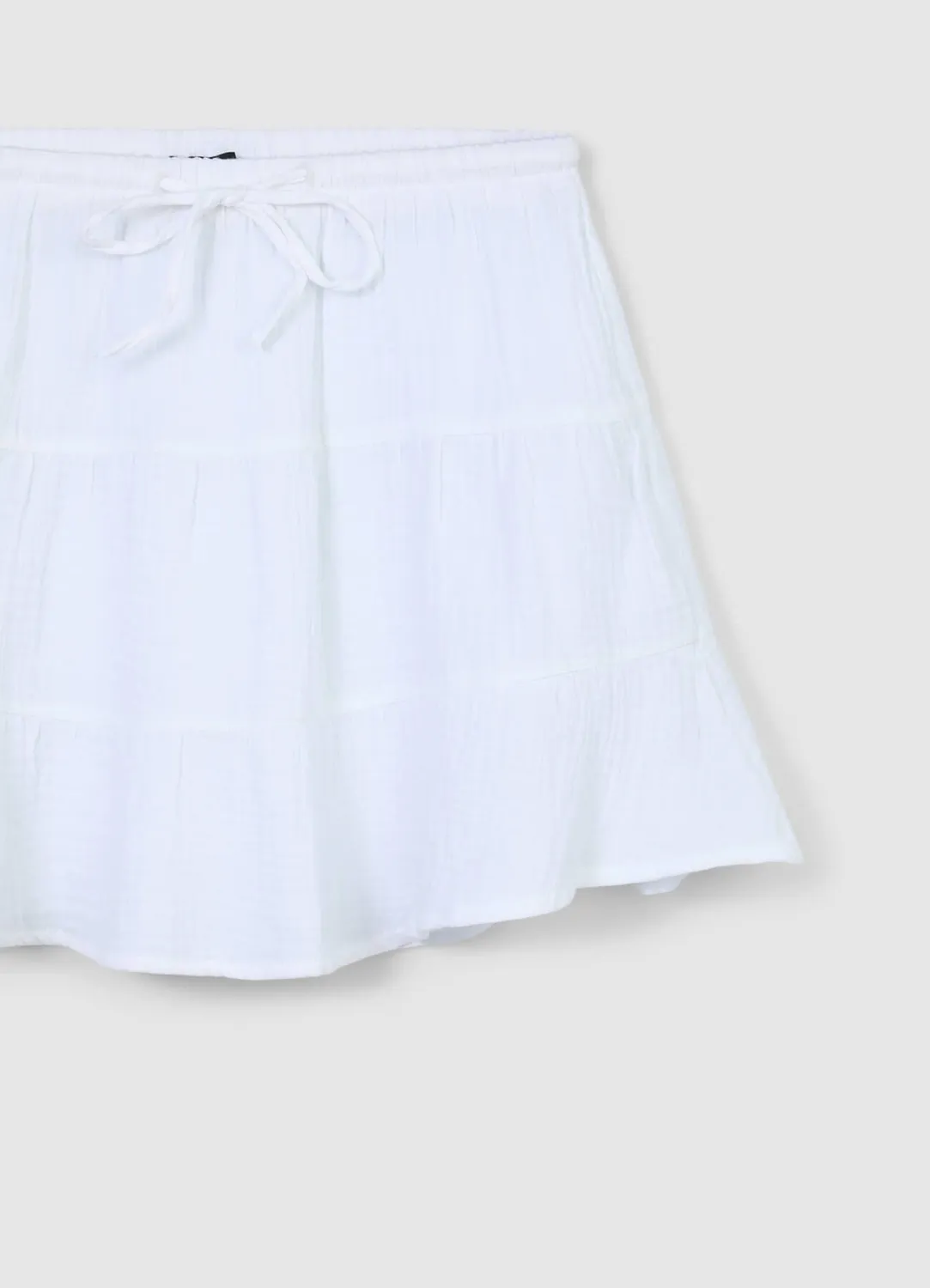 Calliope jupe courte volants femme coton uni