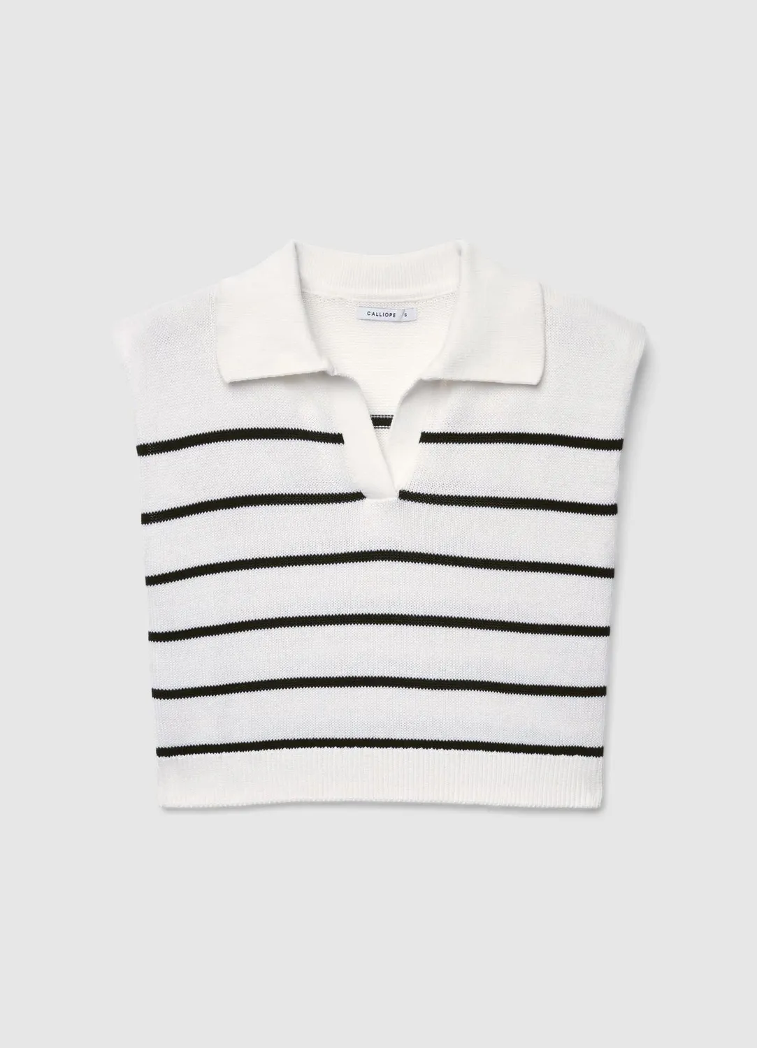 Calliope gilet rayé femme sans manches col polo