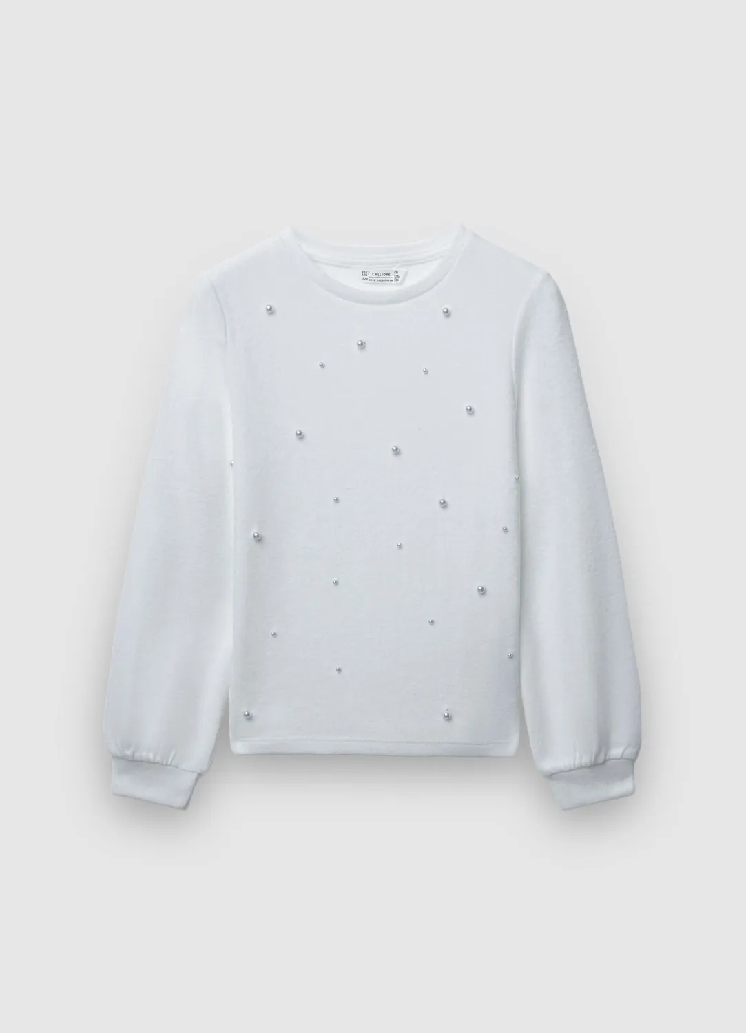 Calliope pull fille perles col rond