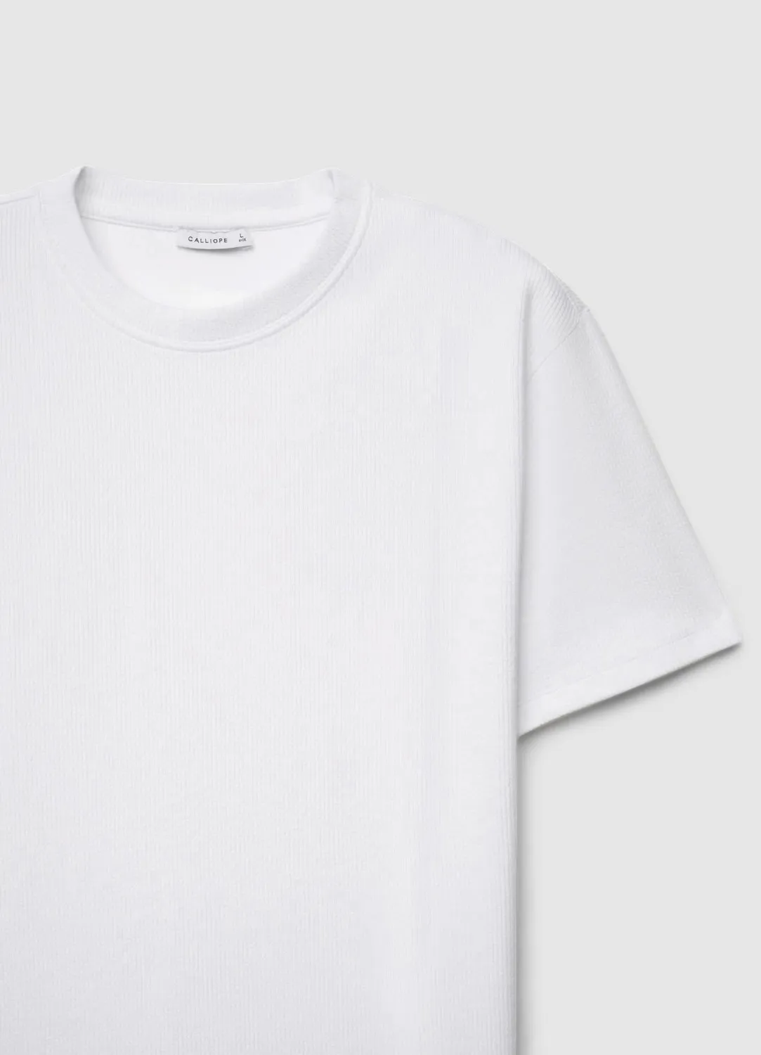 Calliope t-shirt côtelé col rond homme