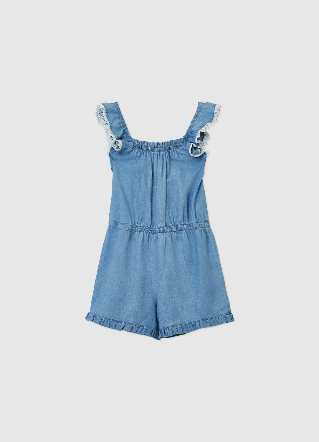Calliope combishort fille volants dentelle sangallo