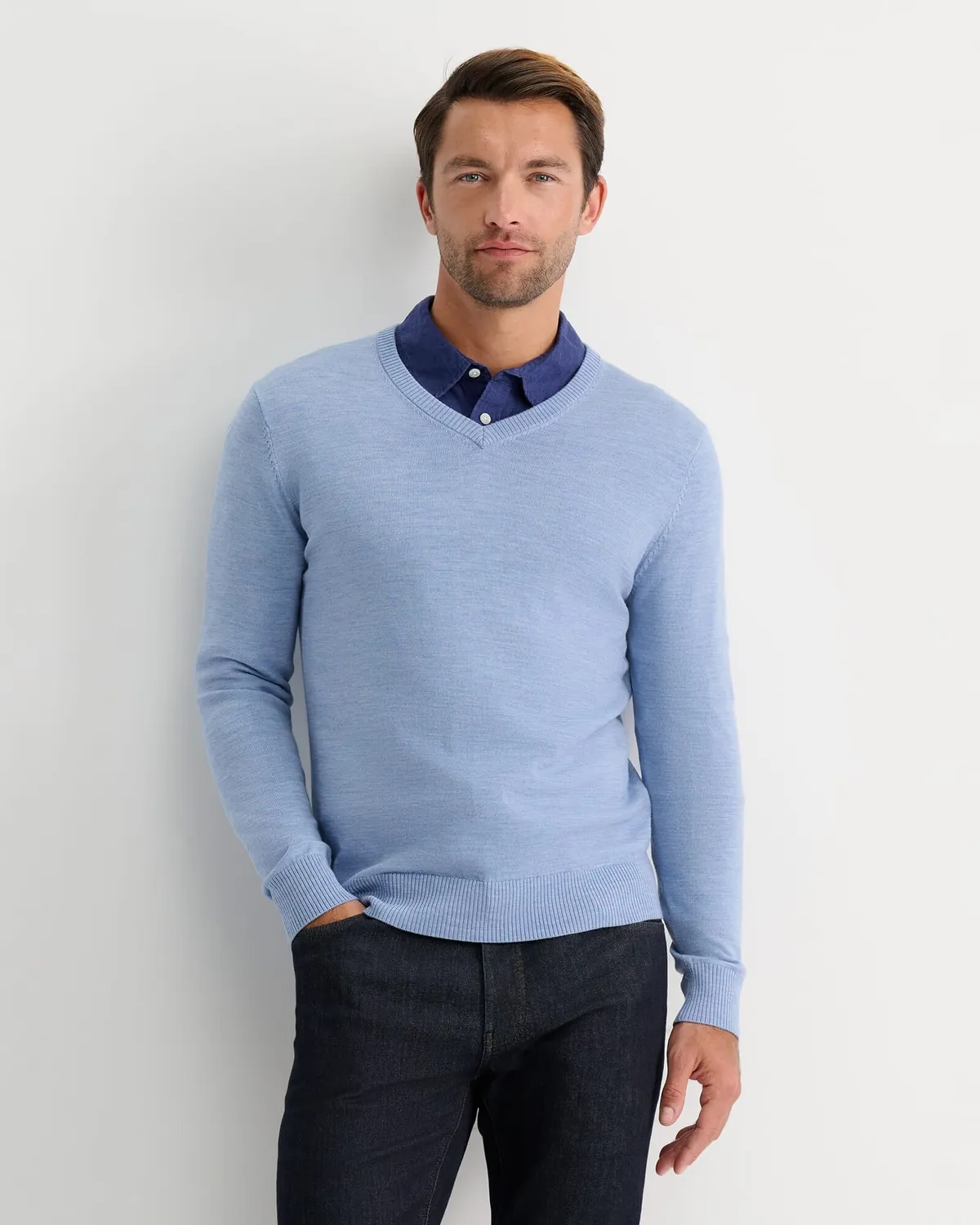 Sportscraft Merino pull col V mérinos homme