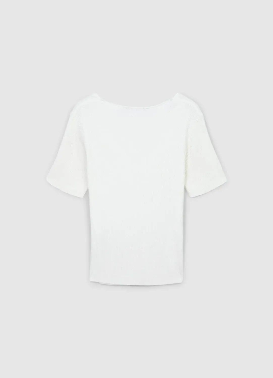 Calliope t-shirt col V côtelé femme manches courtes