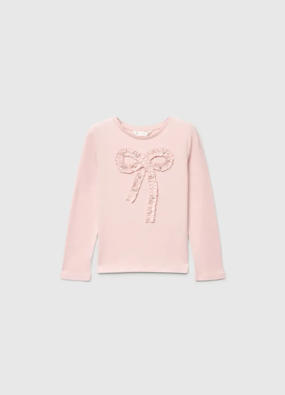 Calliope t-shirt nœud fille manches longues uni