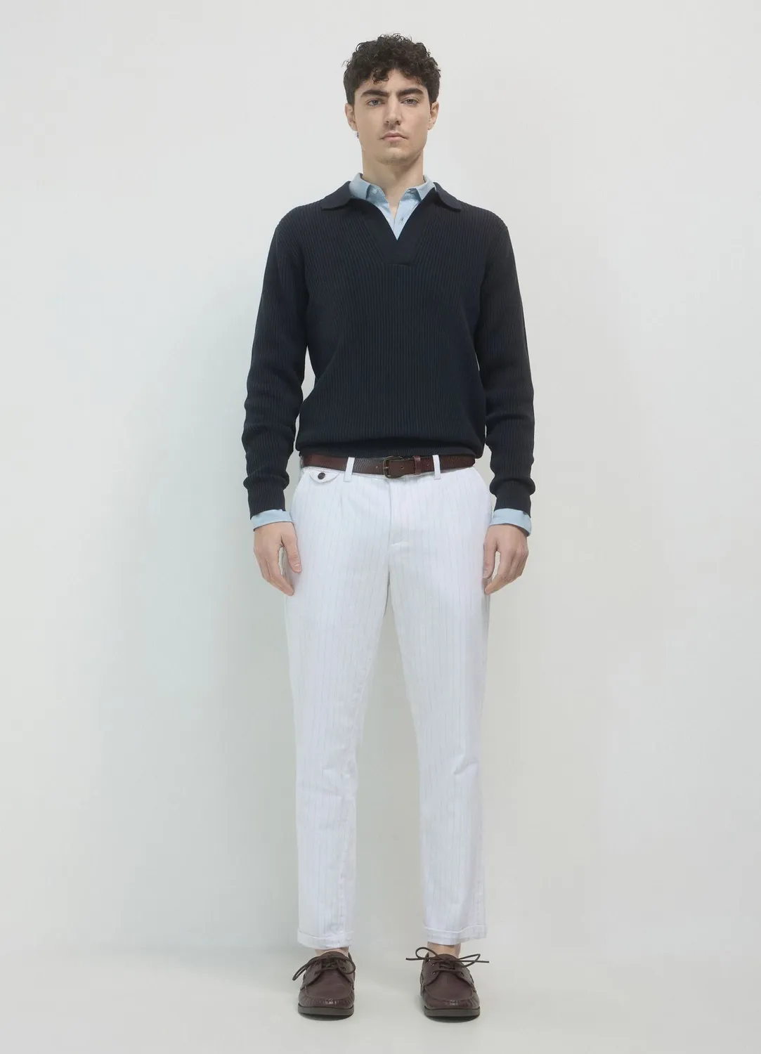 Calliope chino pantalon rayé homme regular
