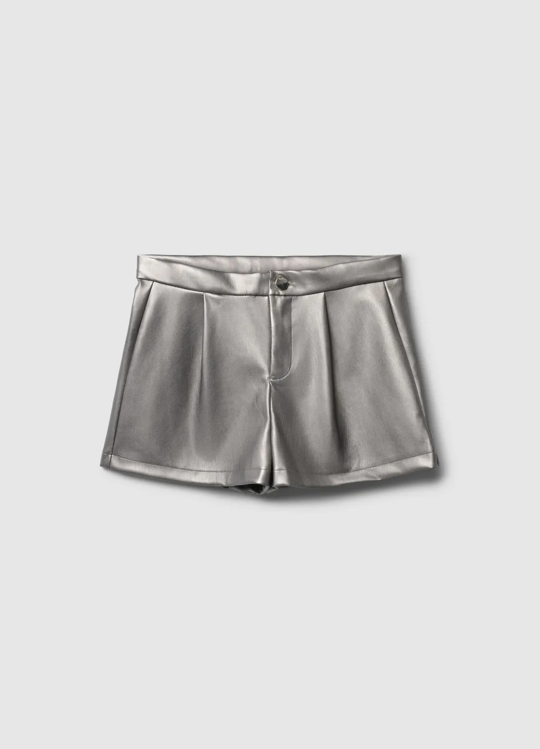 Calliope short simil cuir fille bouton noir