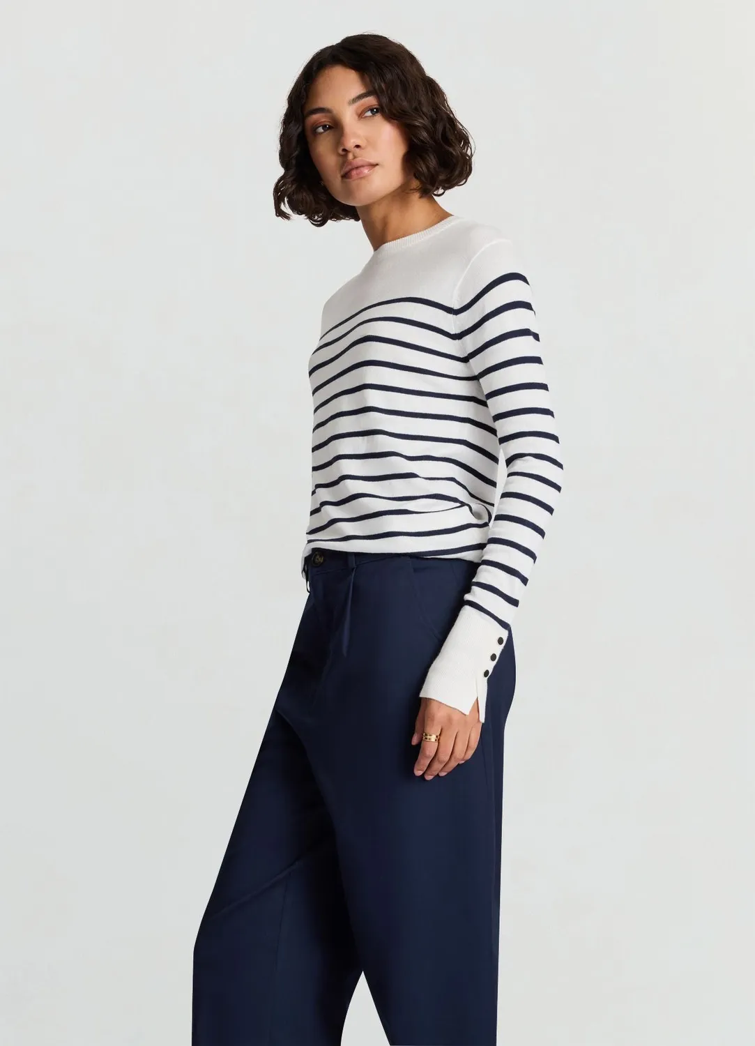 Calliope pull rayé col rond femme manches longues