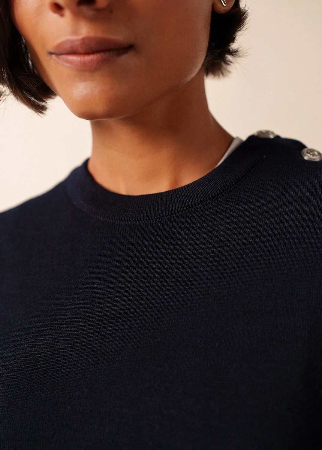 Saint James Grande Marée robe navy laine