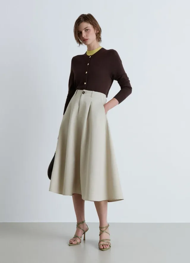 Calliope cardigan boutons femme col rond uni