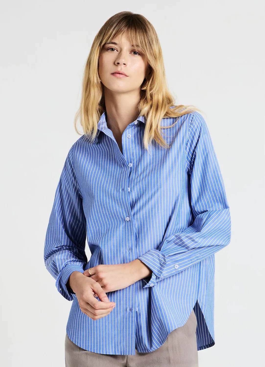 Calliope Rayures chemise femme manches longues coton