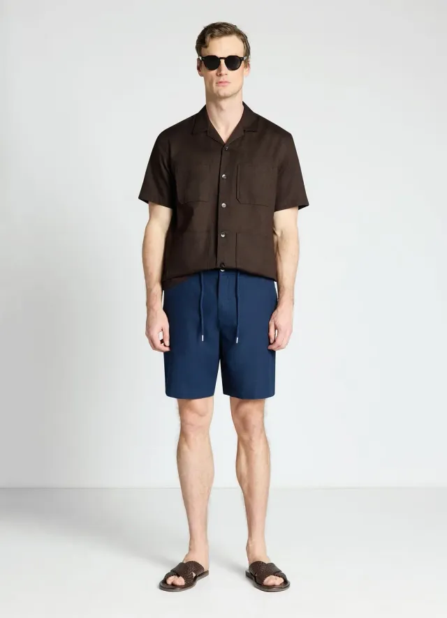 Calliope bermuda misto lino short homme lin uni