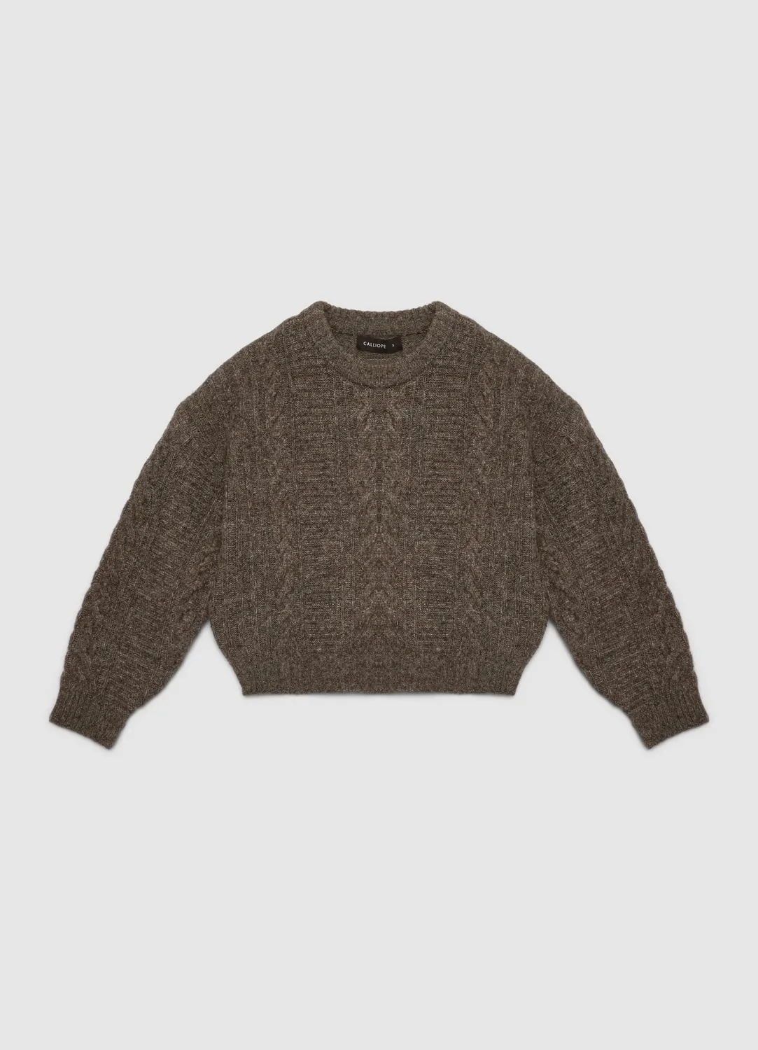 Calliope pull col rond femme maille torsades