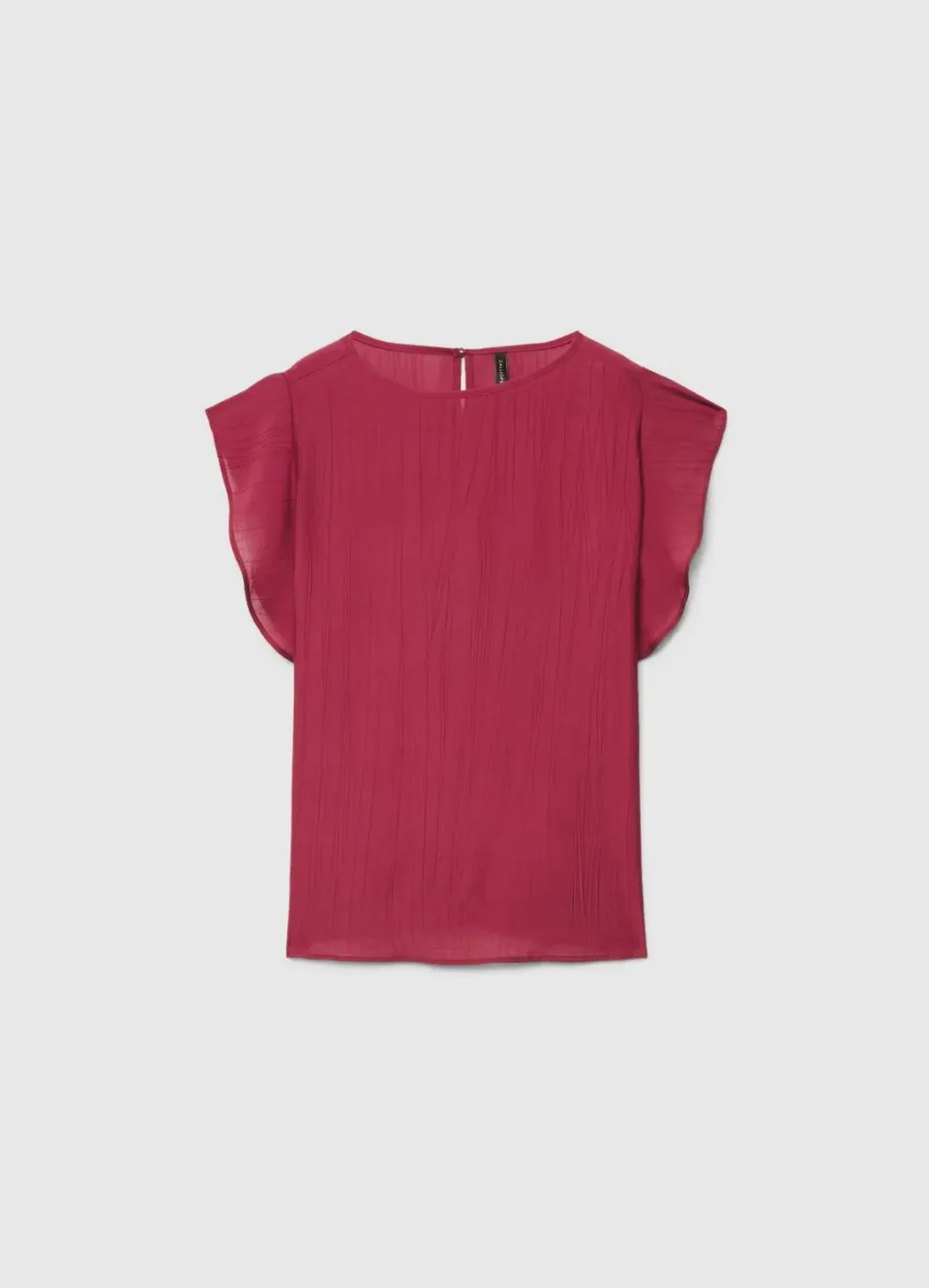 Calliope blouse volants femme col rond unie