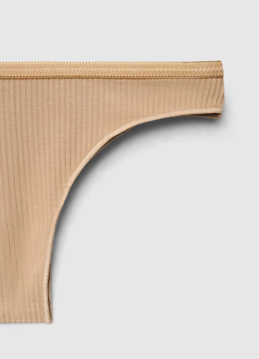 Calliope lot 2 slips brésiliens femme dentelle côtelé
