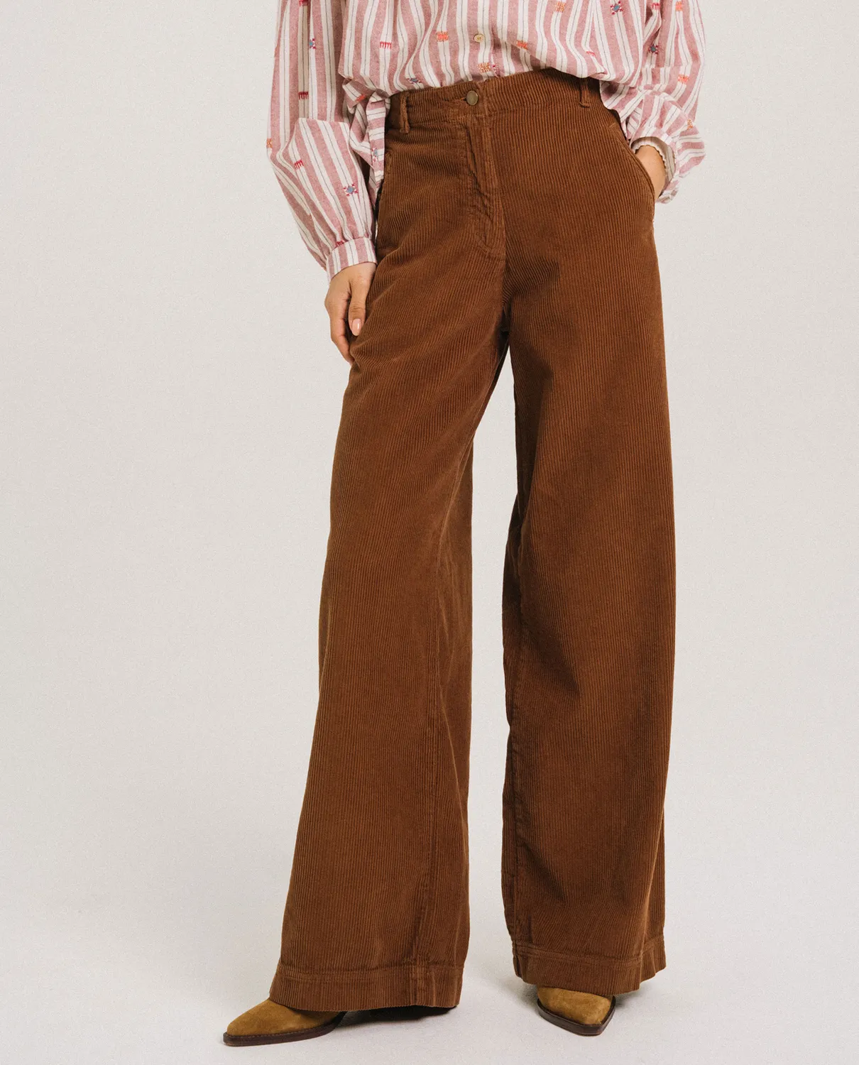 Tinsels Fedel pantalon ginger velours brodé