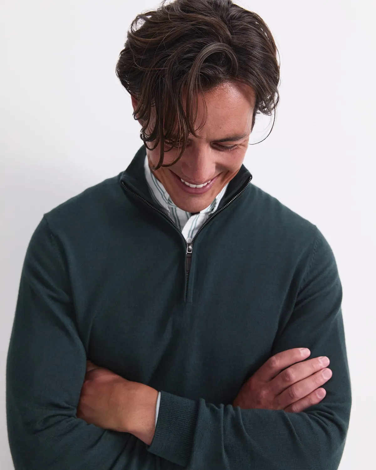 Sportscraft Merino pull col zippé laine homme