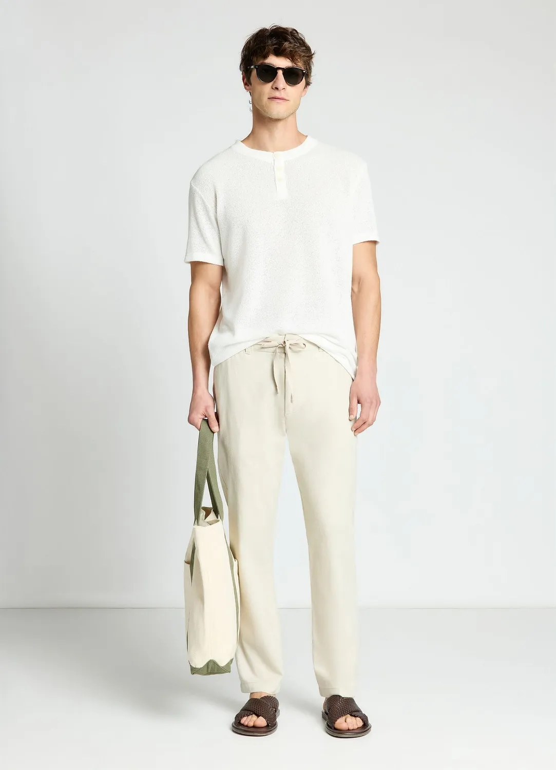 Calliope T-shirt Serafino Traforata homme manches courtes ajouré