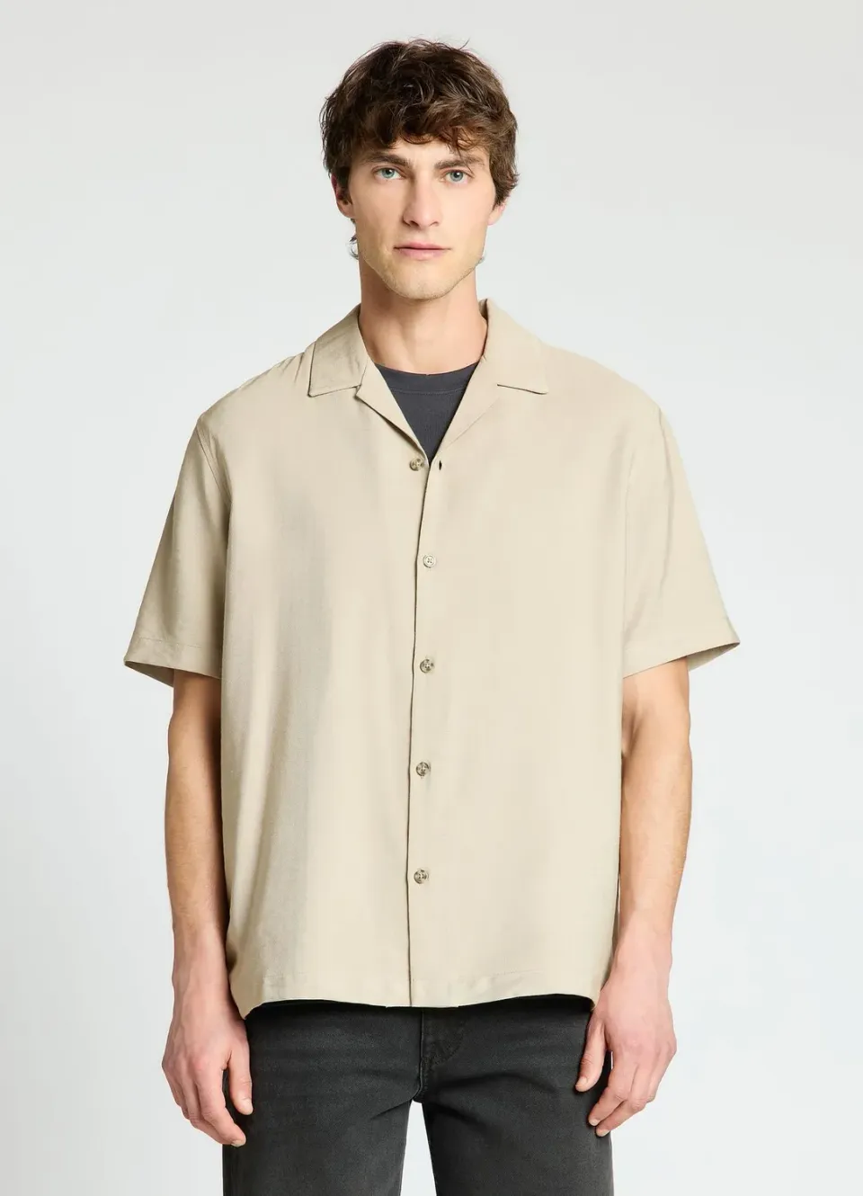 Calliope chemise homme bowling manches courtes unie