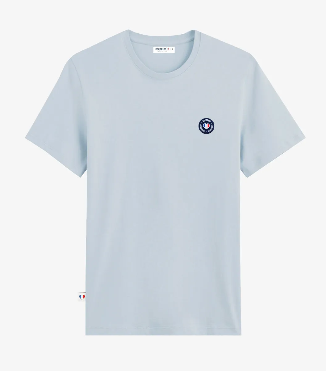 Cocorico Blason t-shirt homme ciel 100% coton