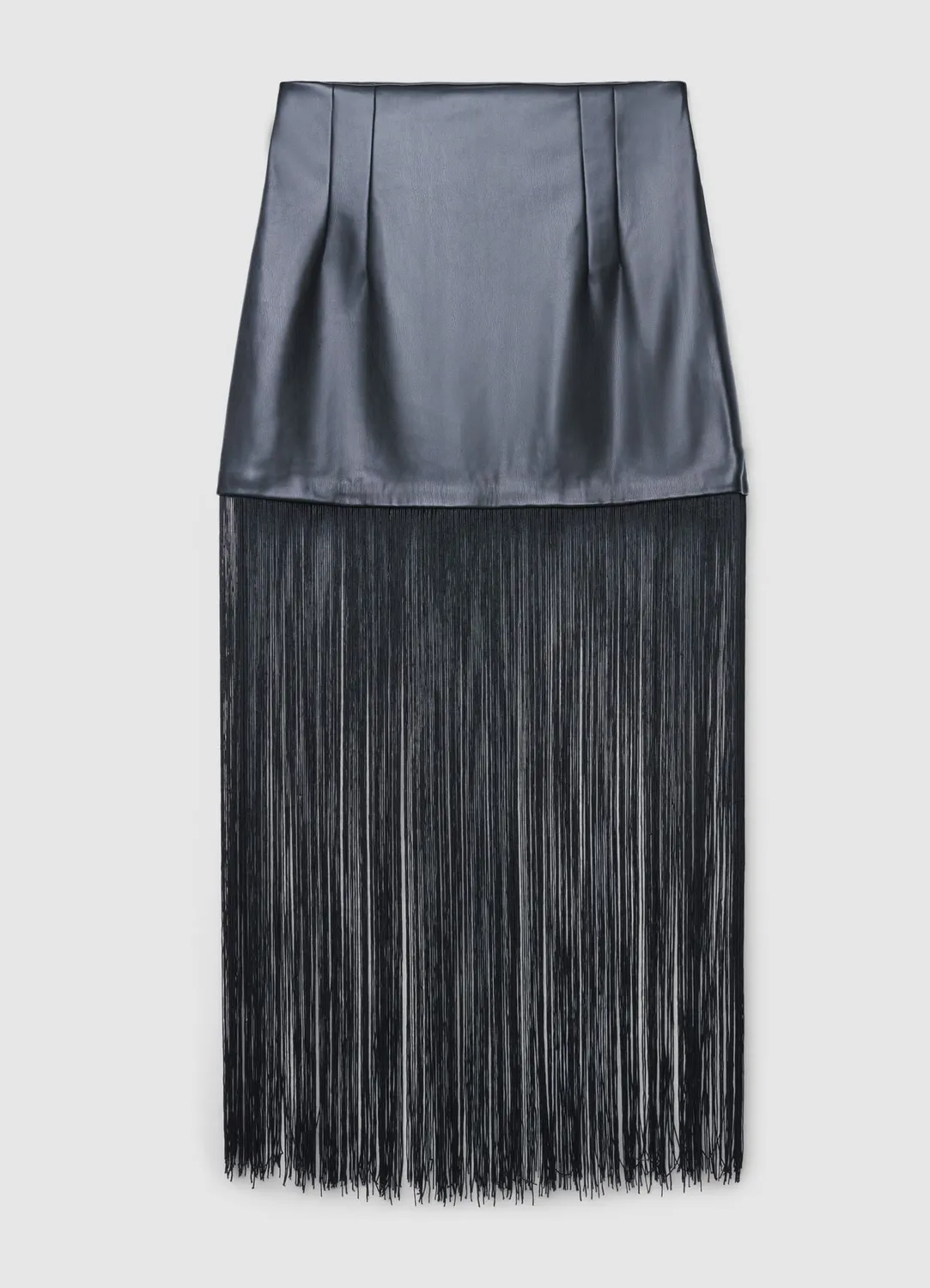 Calliope jupe effet cuir franges femme droite