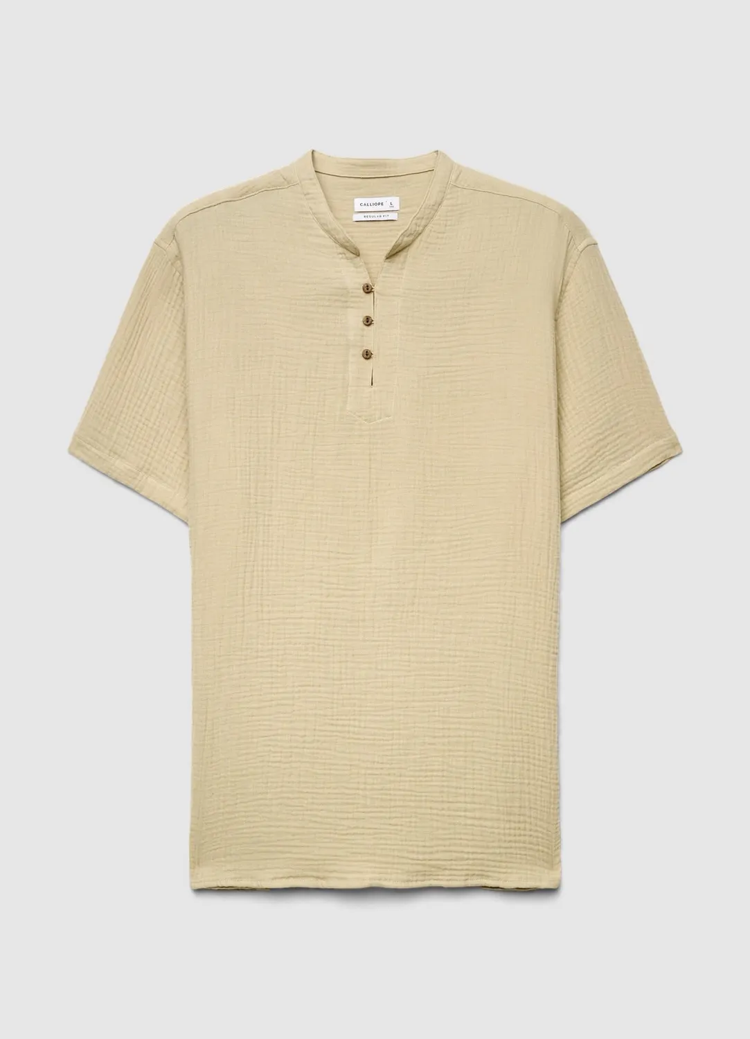 Calliope chemise homme col mao manches courtes