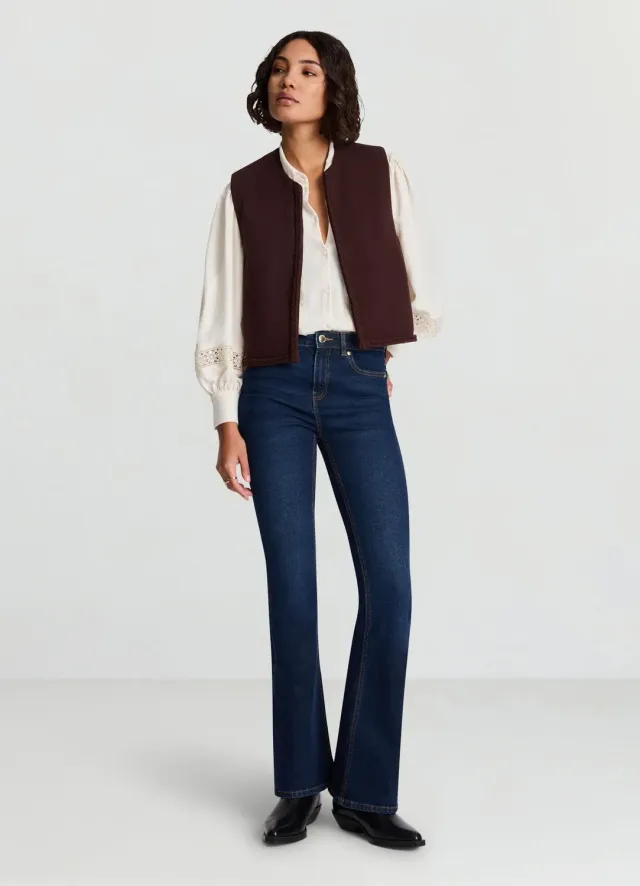 Calliope jean flare femme 5 poches taille mi