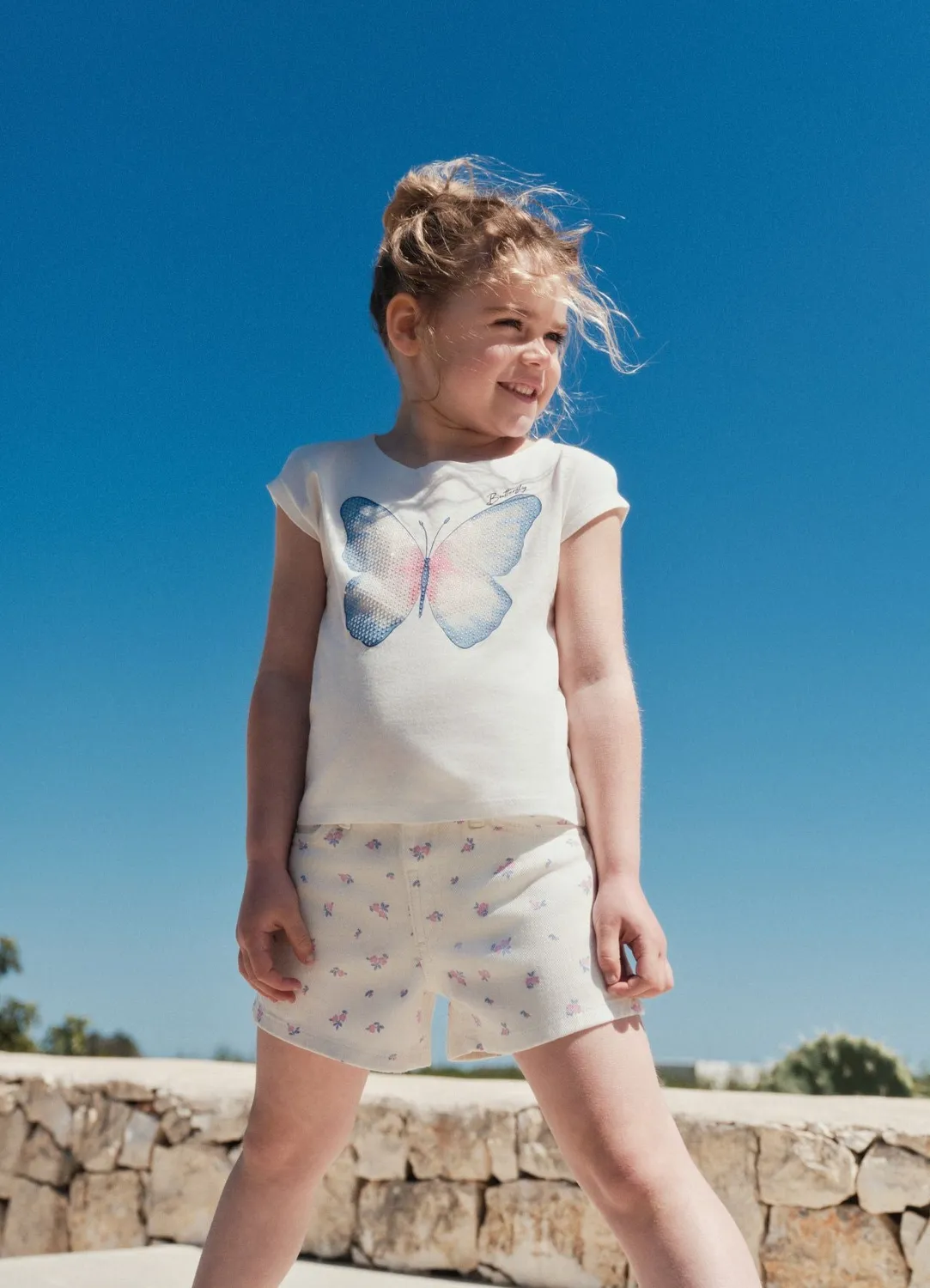 Calliope short mom fille fleuri 5 poches