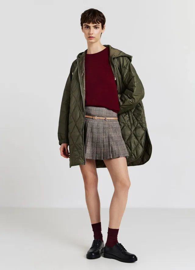 Calliope Pantagonna pieghe jupe-culotte carreaux ceinture