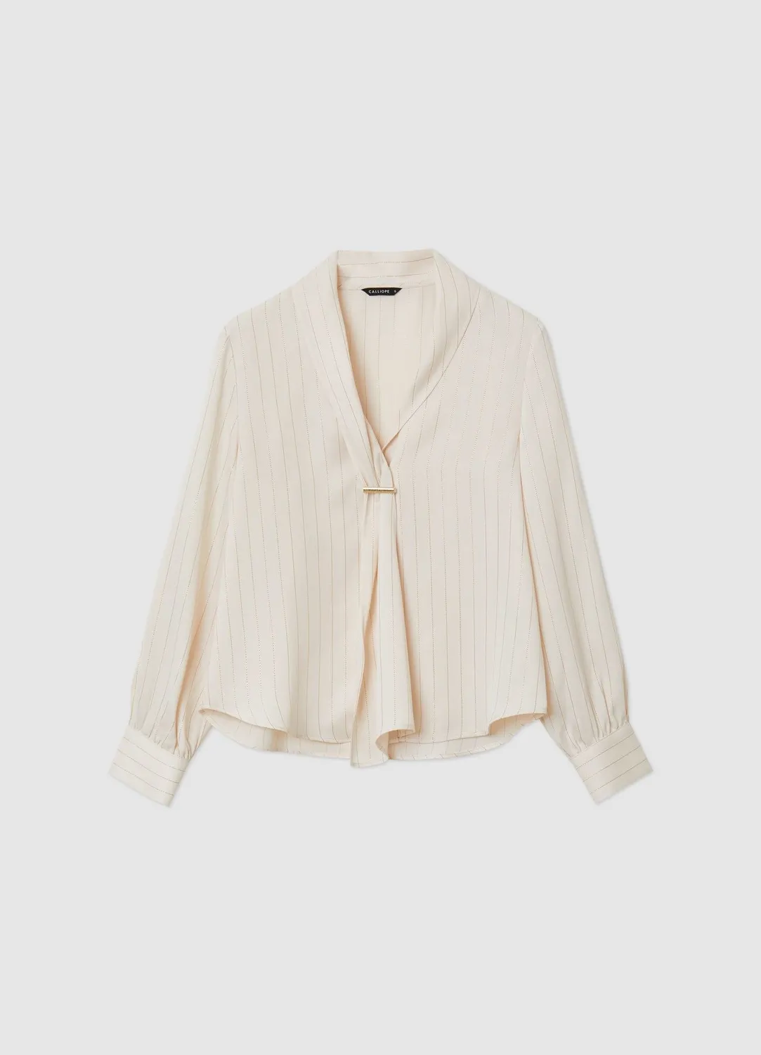 Calliope Blouse col châle femme rayée boutonnée