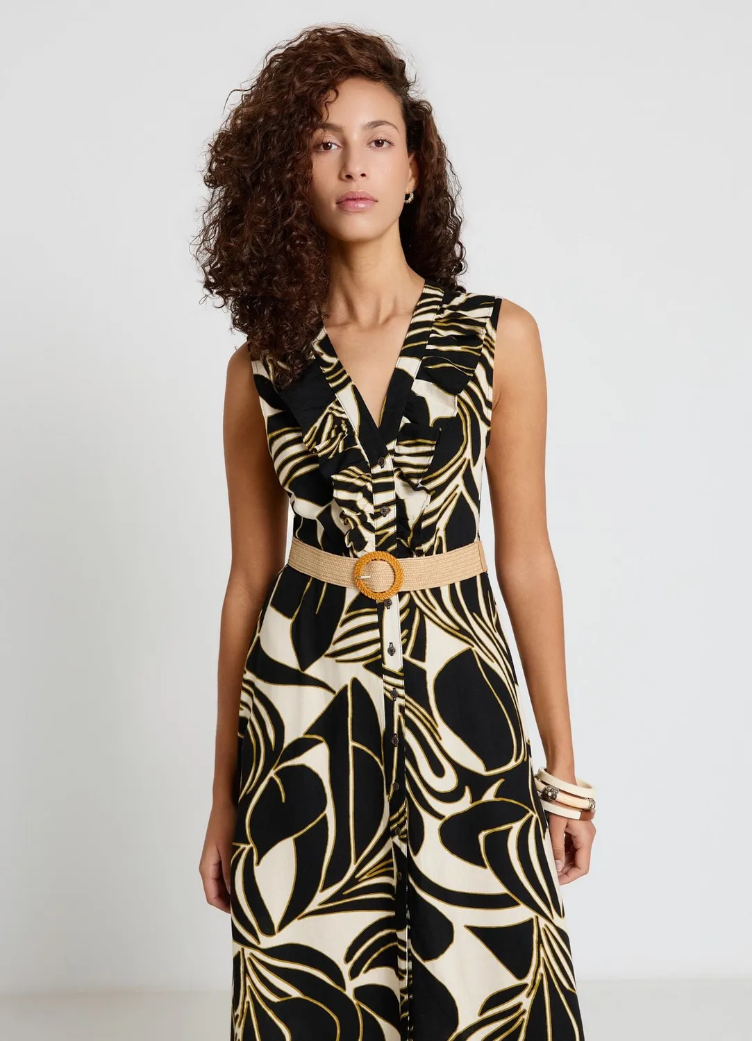 Calliope robe chemisier imprimee ceinture midi femme