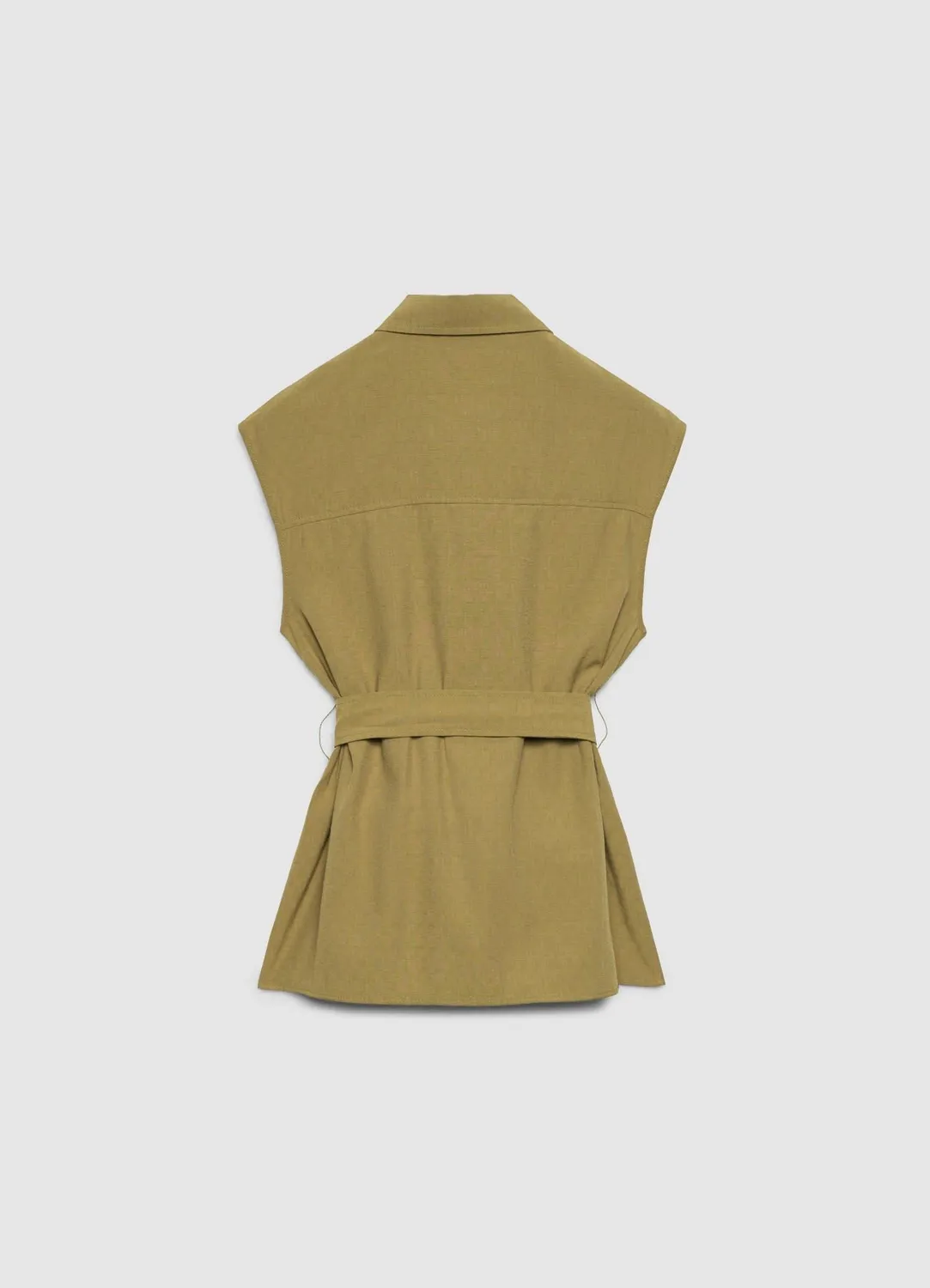Calliope Chemise Femme Sans Manches Ceinture Poches