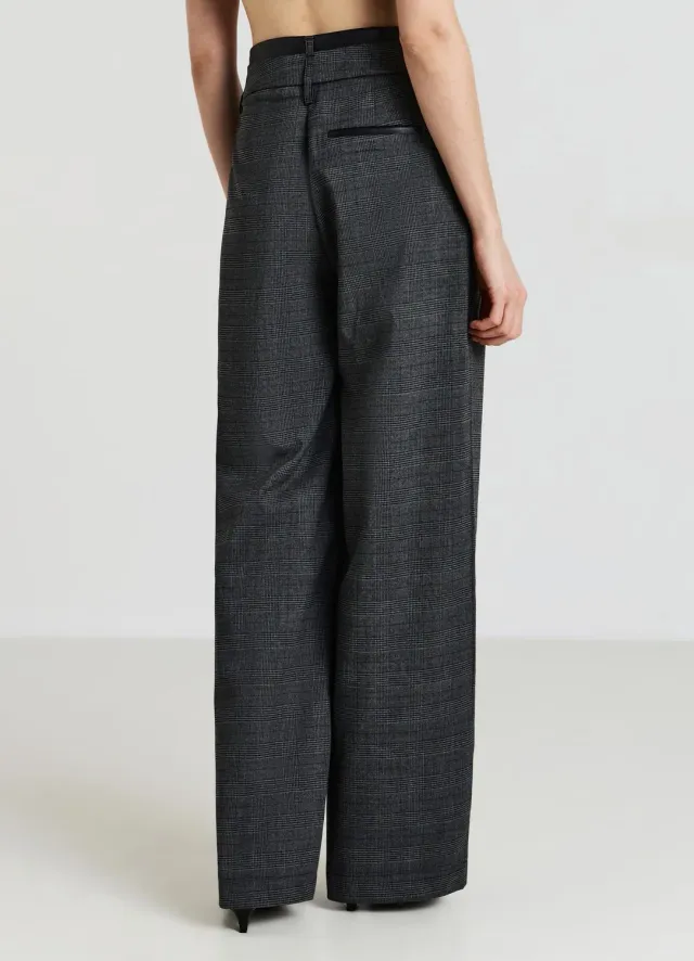 Calliope pantalon palazzo femme Prince de Galles