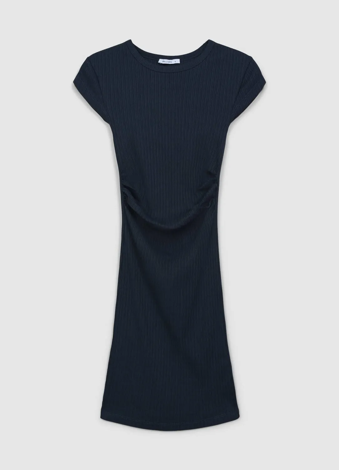 Calliope robe courte côtelée col rond femme