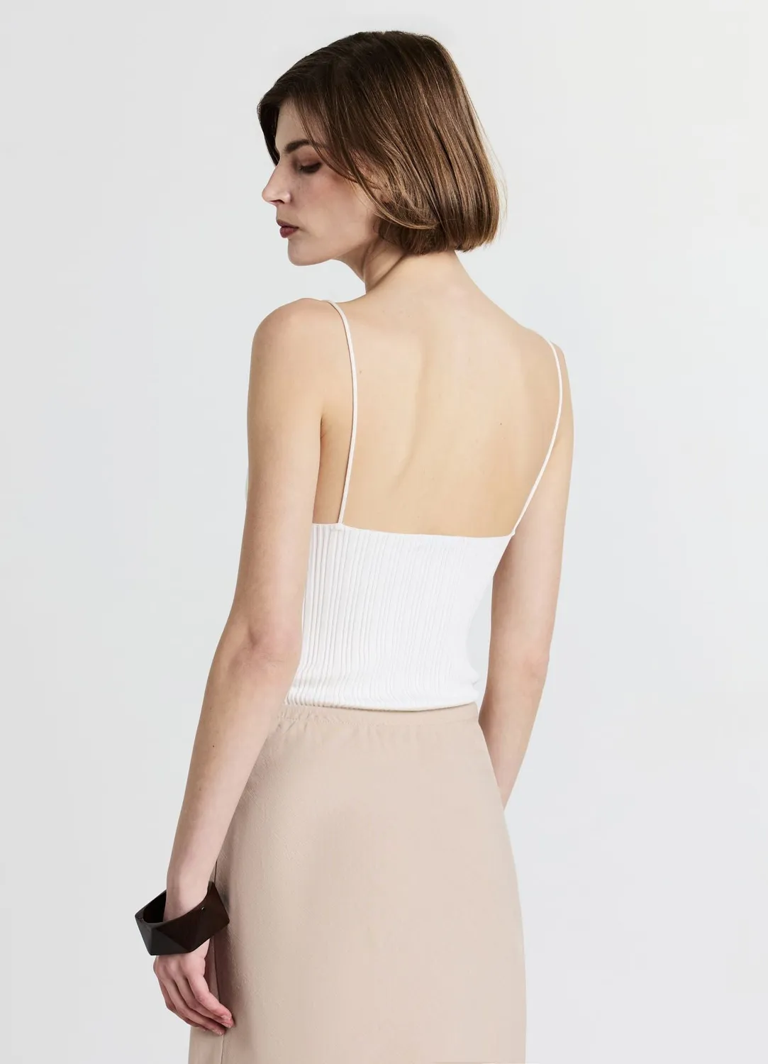 Calliope top maille bretelles fines femme uni