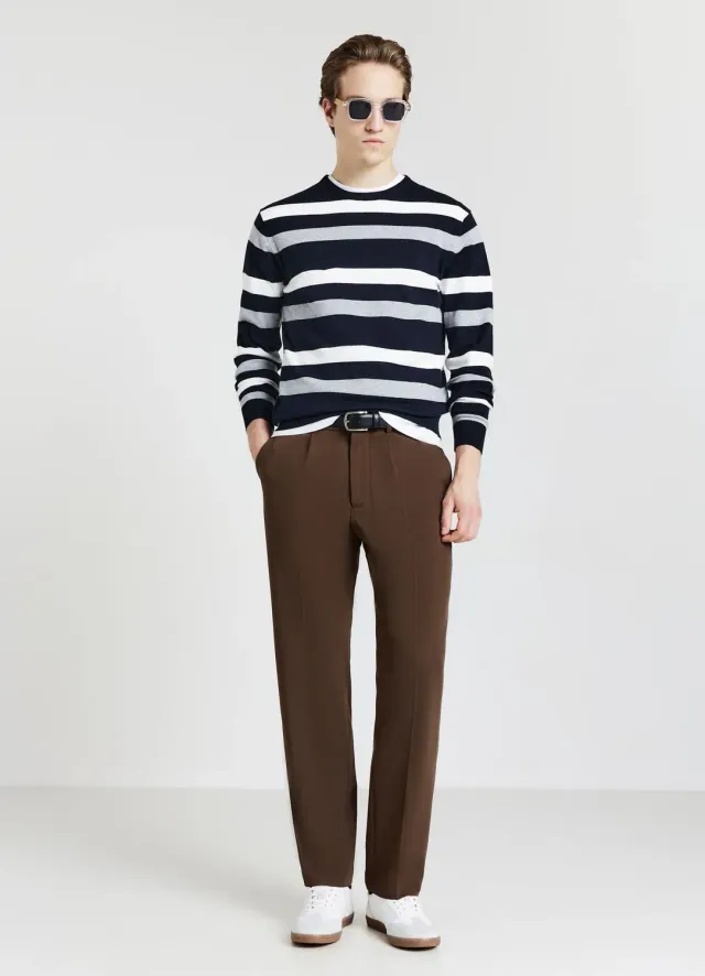 Calliope marinière homme rayée manches longues S coton