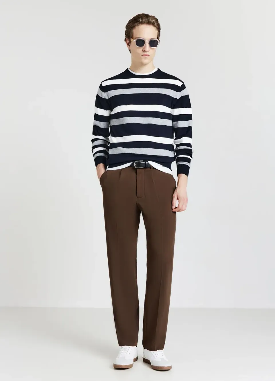 Calliope marinière homme rayée manches longues S coton