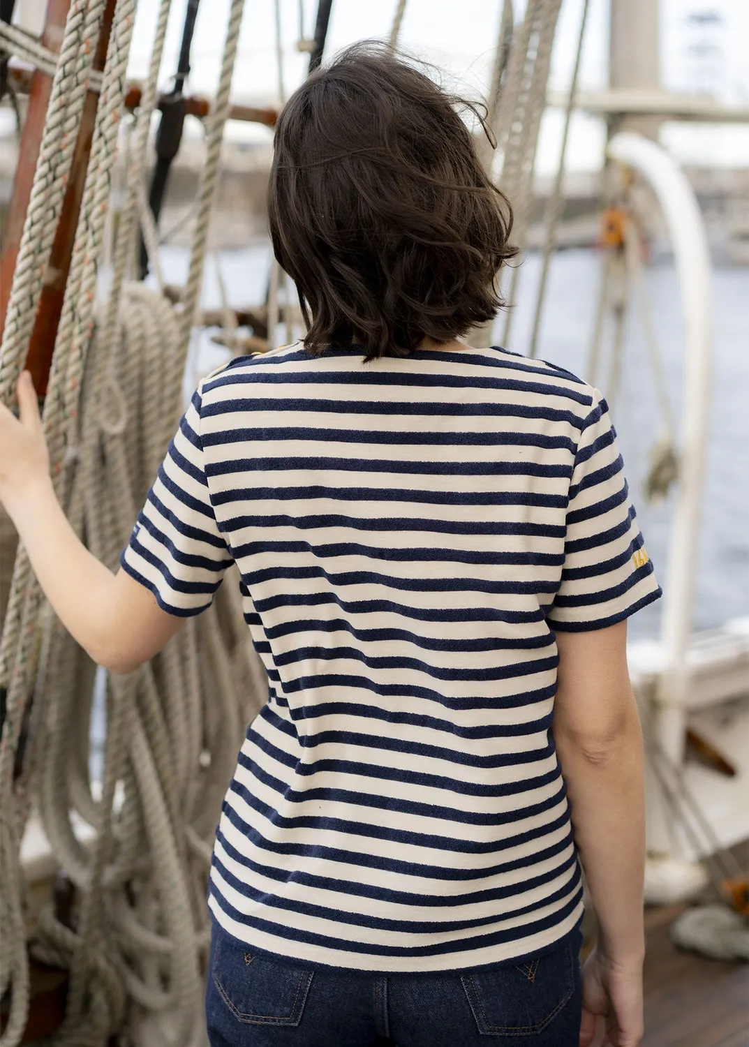 Saint James Marinière Gloire Neige Marine Rayée Femme