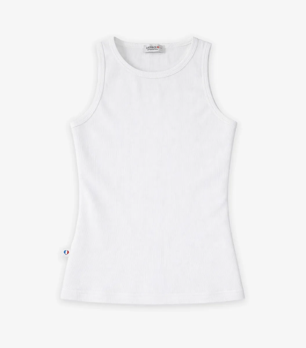 Cocorico Intemporel Débardeur Côtelé Femme Blanc coton