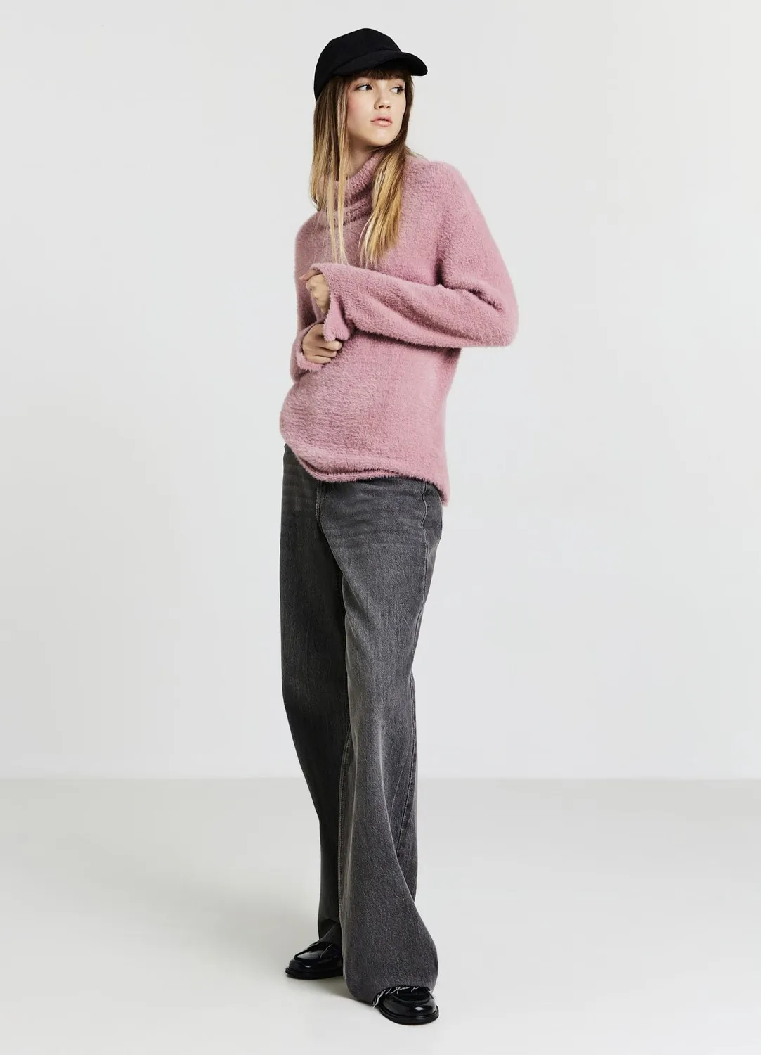 Calliope pull col roulé femme uni effet doux