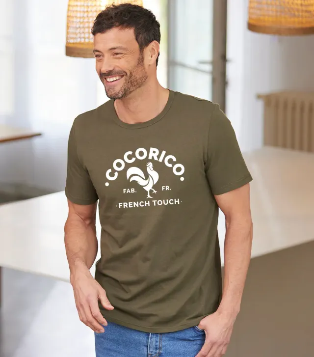 Cocorico Coq Français Kaki t-shirt homme coton
