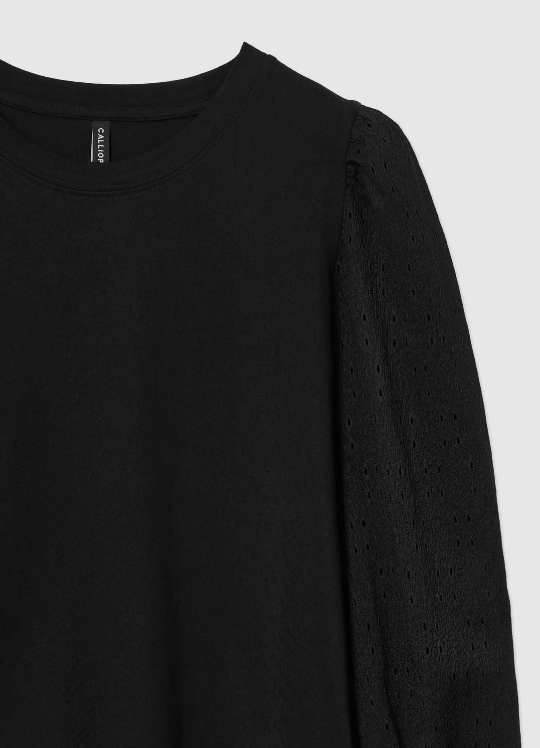 Calliope pull manches ajourees femme coton uni