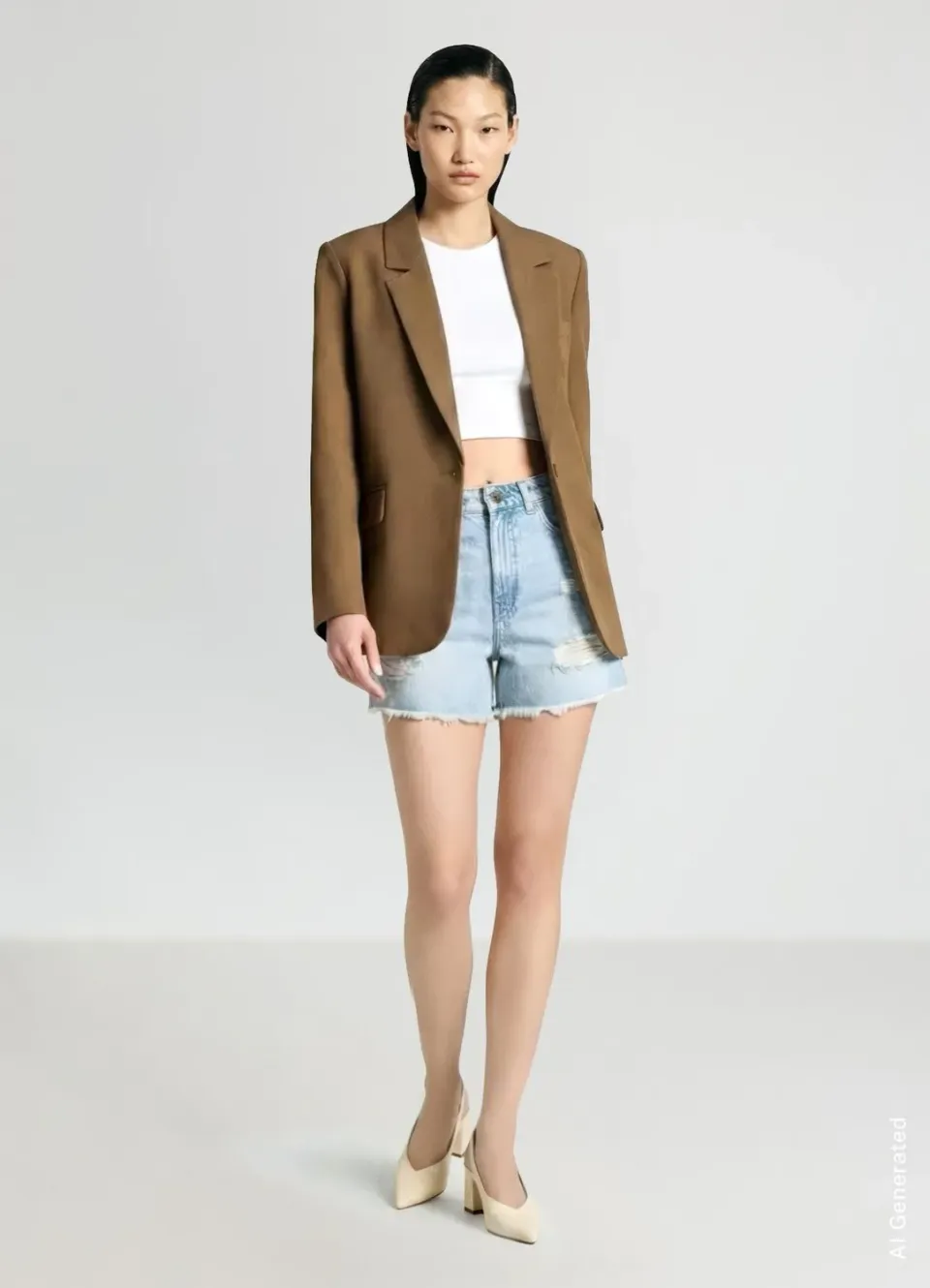 Calliope short mom denim déchiré femme