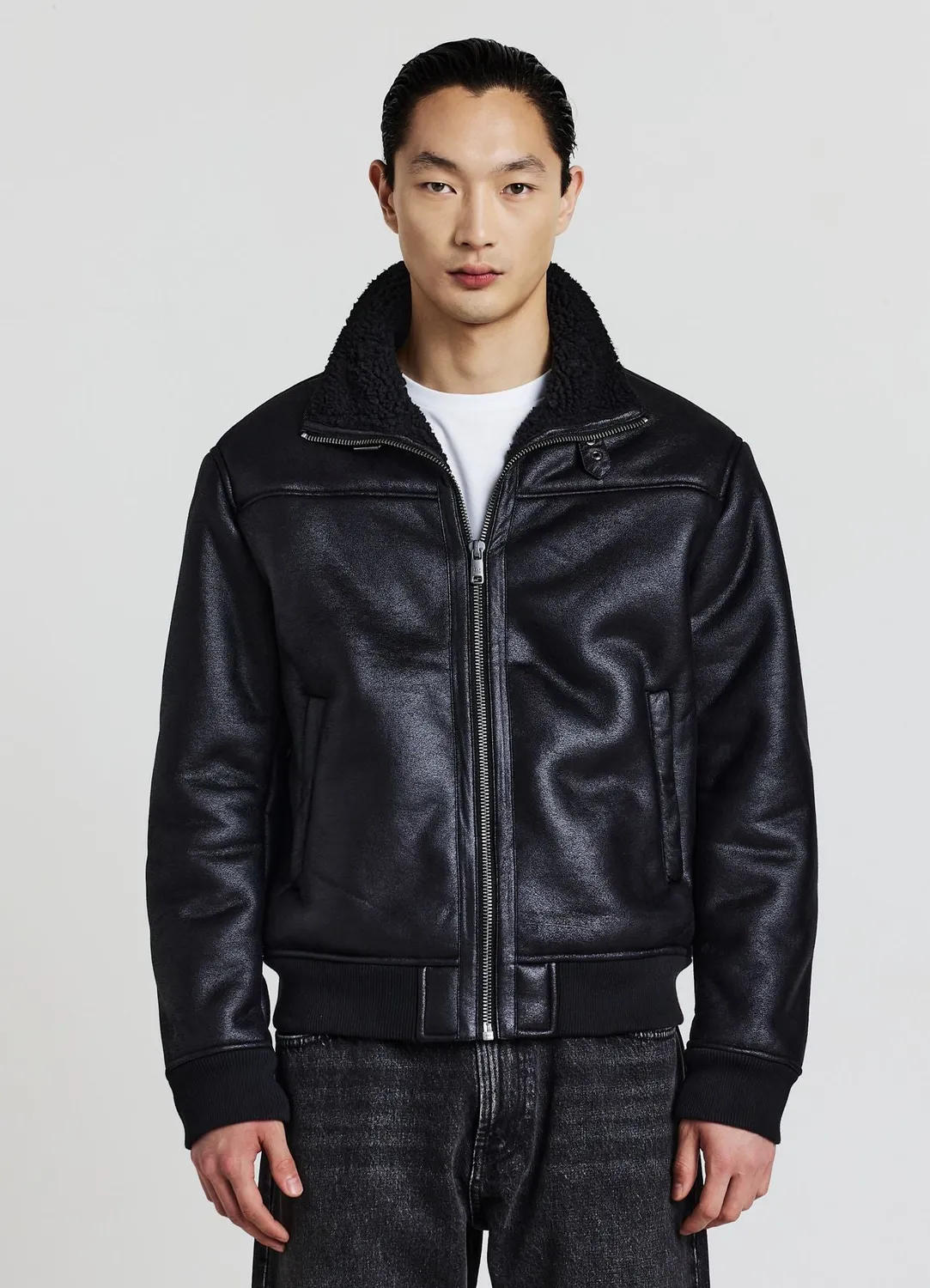 Calliope blouson homme matelassé effet mouton col montant