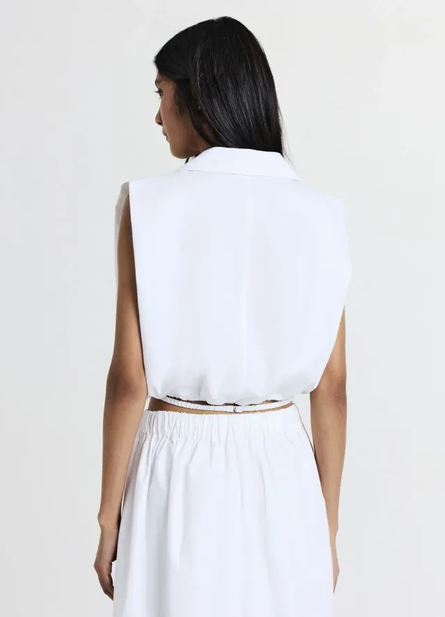 Calliope chemise sans manches crop femme