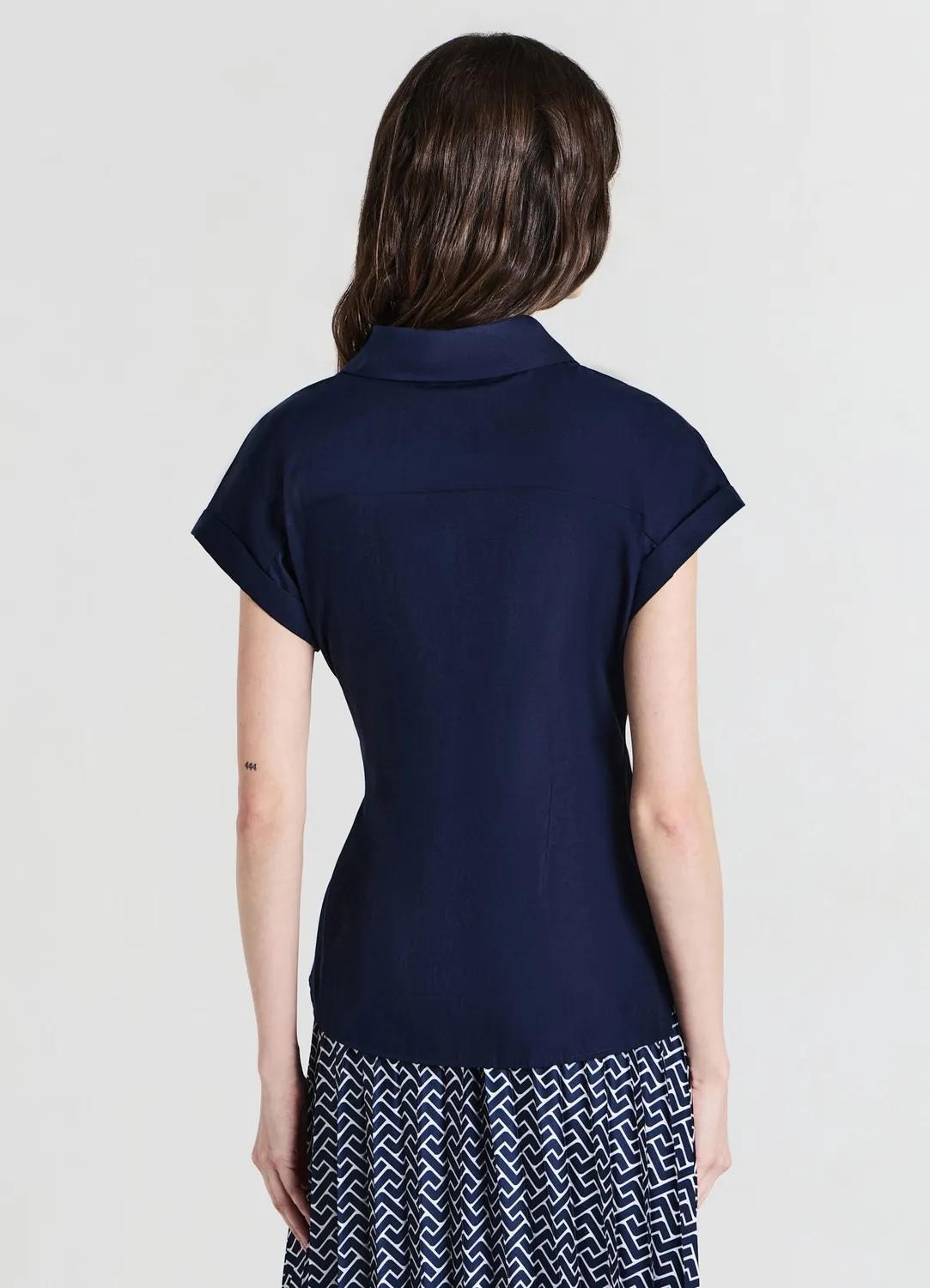 Calliope chemise nouée femme manches courtes coton