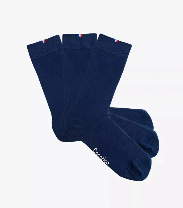 Cocorico Pack Intemporel chaussettes homme marine x3